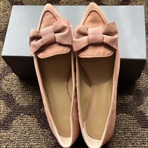 Ann Taylor Pink Ballet Flats with Bows Size 8.5